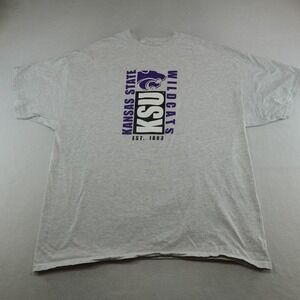 Kstate KSU Wildcats Shirt Adult 2XL Gray Purple Kansas State University Sports